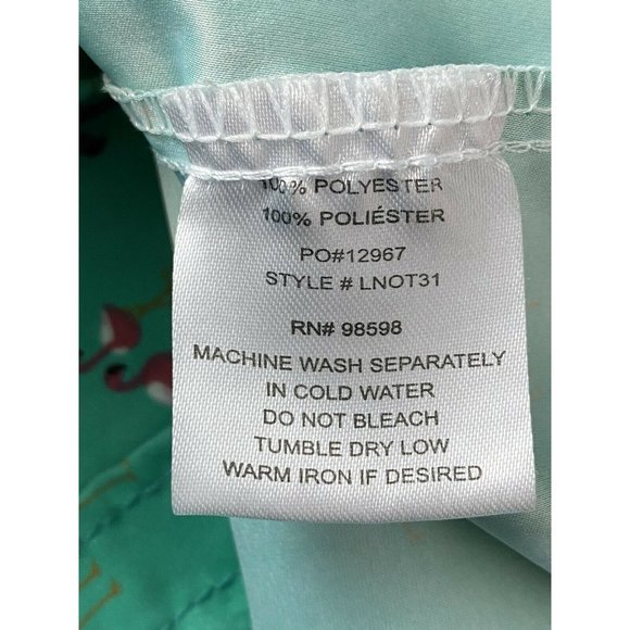 Ingear Resort Mens Shirt Size Large Green Pink Flamingo Short Sleeve Button Up - Picture 3 of 9